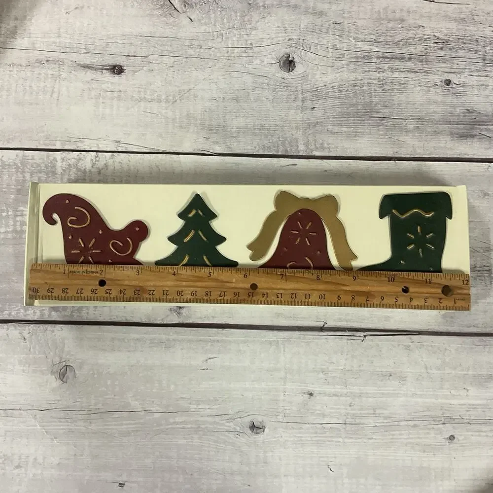 Pier One Holiday Napkin Rings 2 Sets Metal Christmas Stocking Sled‎ Bell Tree